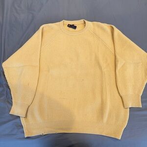 Colombo Italian 100% Cashmere Men Size 50 Yellow  L Crewneck Sweater Pullover